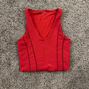Abercrombie & Fitch Red V-Neck Tank Top